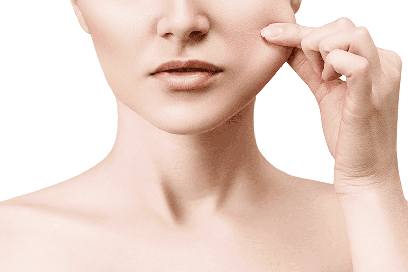 Une femme complexée par ses joues